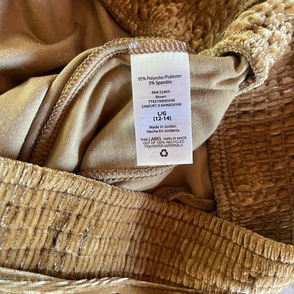 NWOT beautiful brown/gold elastic waist velvet high waisted joggers - Picture 5 of 5